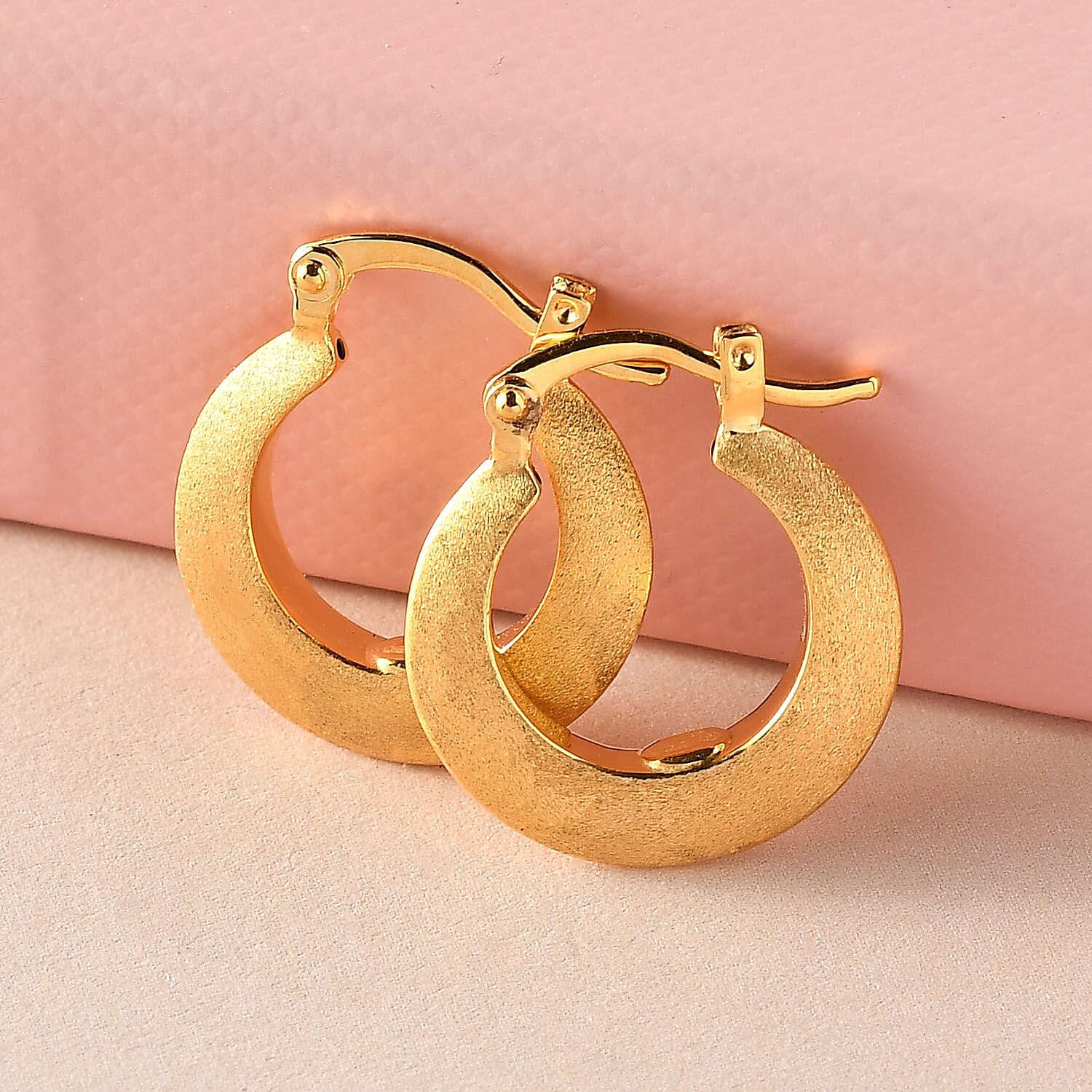 18K Yellow Gold Hoop Earrings (With Clasp)