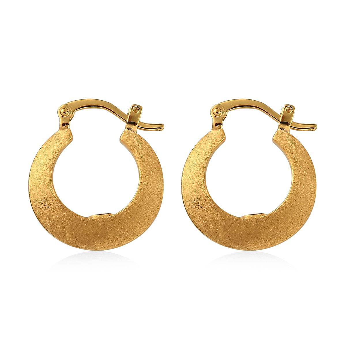 18K Yellow Gold Hoop Earrings (With Clasp)