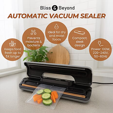 Money Saving Homesmart Automatic Vacuum Sealer Machine For Food Preservation with 30 Pcs Vacuum Bags (220-240v) - Grey