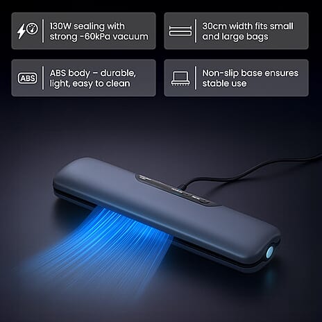 Money Saving Homesmart Automatic Vacuum Sealer Machine For Food Preservation with 30 Pcs Vacuum Bags (220-240v) - Grey