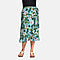 Tamsy - Floral Pattern Wrap Skirt - Turquoise