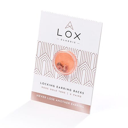 Connoisseurs LOX Secure Earring Backs Set of Two Pcs Push Set in Rose Gold Tone
