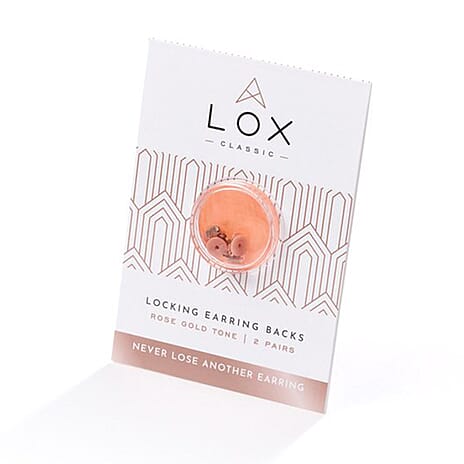 Connoisseurs LOX Secure Earring Backs - Set of Two Pcs Push Set in Rose Gold Tone.