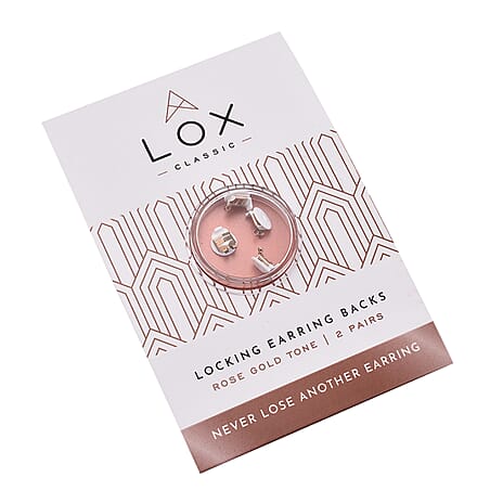 Connoisseurs LOX Secure Earring Backs - Set of Two Pcs Push Set in Rose Gold Tone.