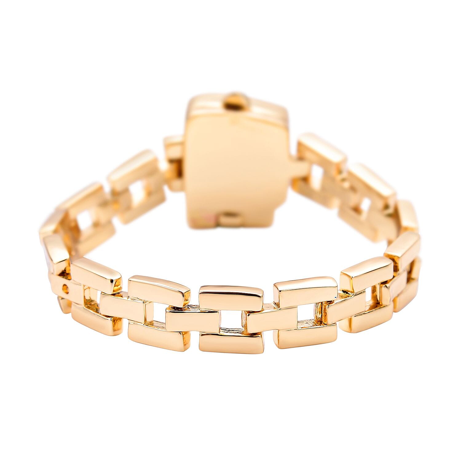 Simulated Diamond Buckle Ring (Size K-Z-) Adjustable in Yellow Gold Tone