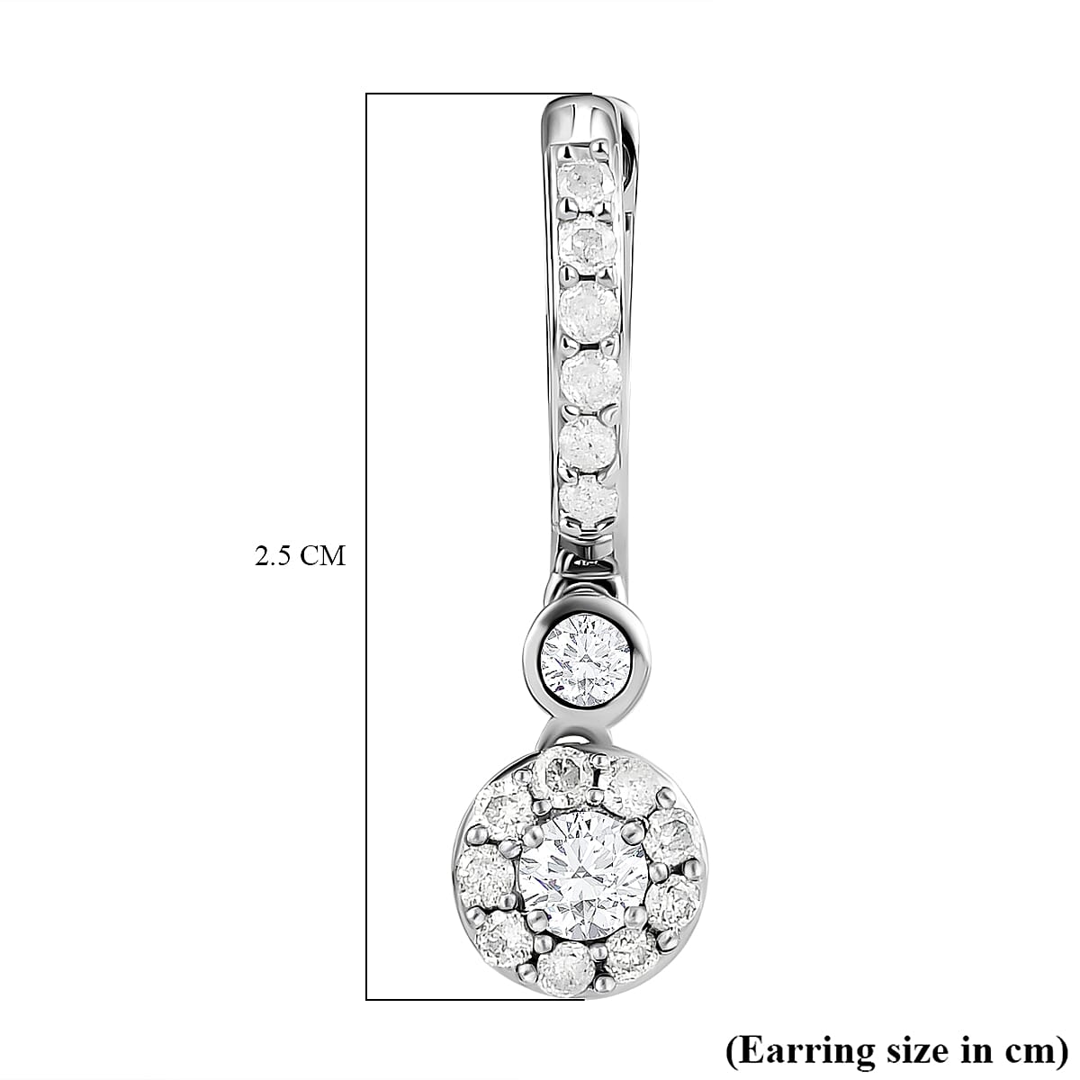 14K White Gold SGL Certified Diamond (G-H) Dangle Earrings 1.00 Ct.