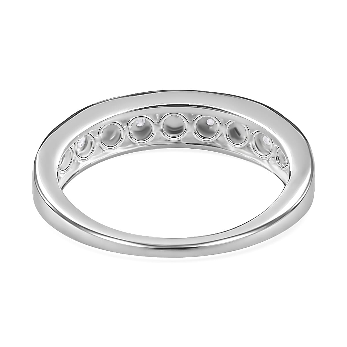 One Time Deal - Diamond Half Eternity Ring in Sterling Silver