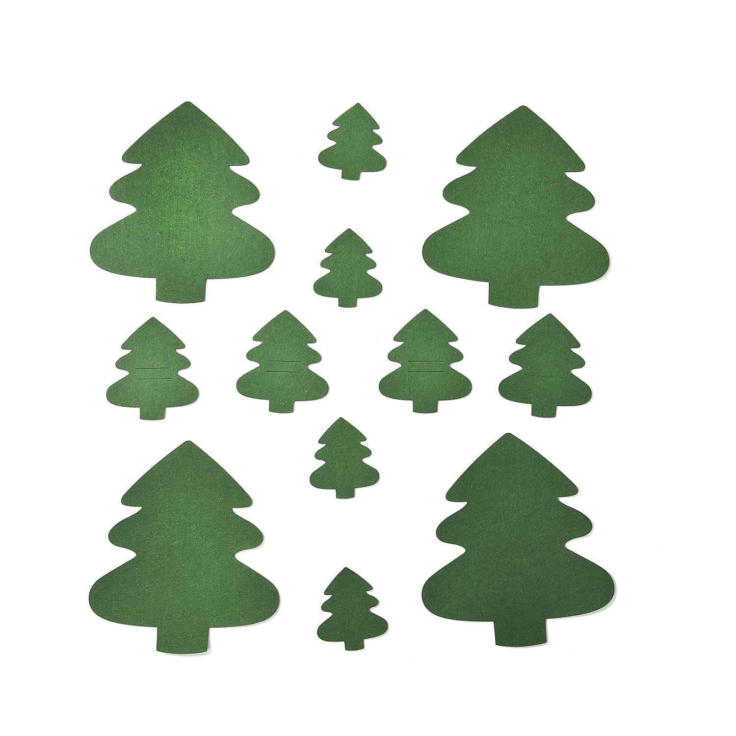 Set of 12 - Cutlery Holder, Placemats and Coaster - Green