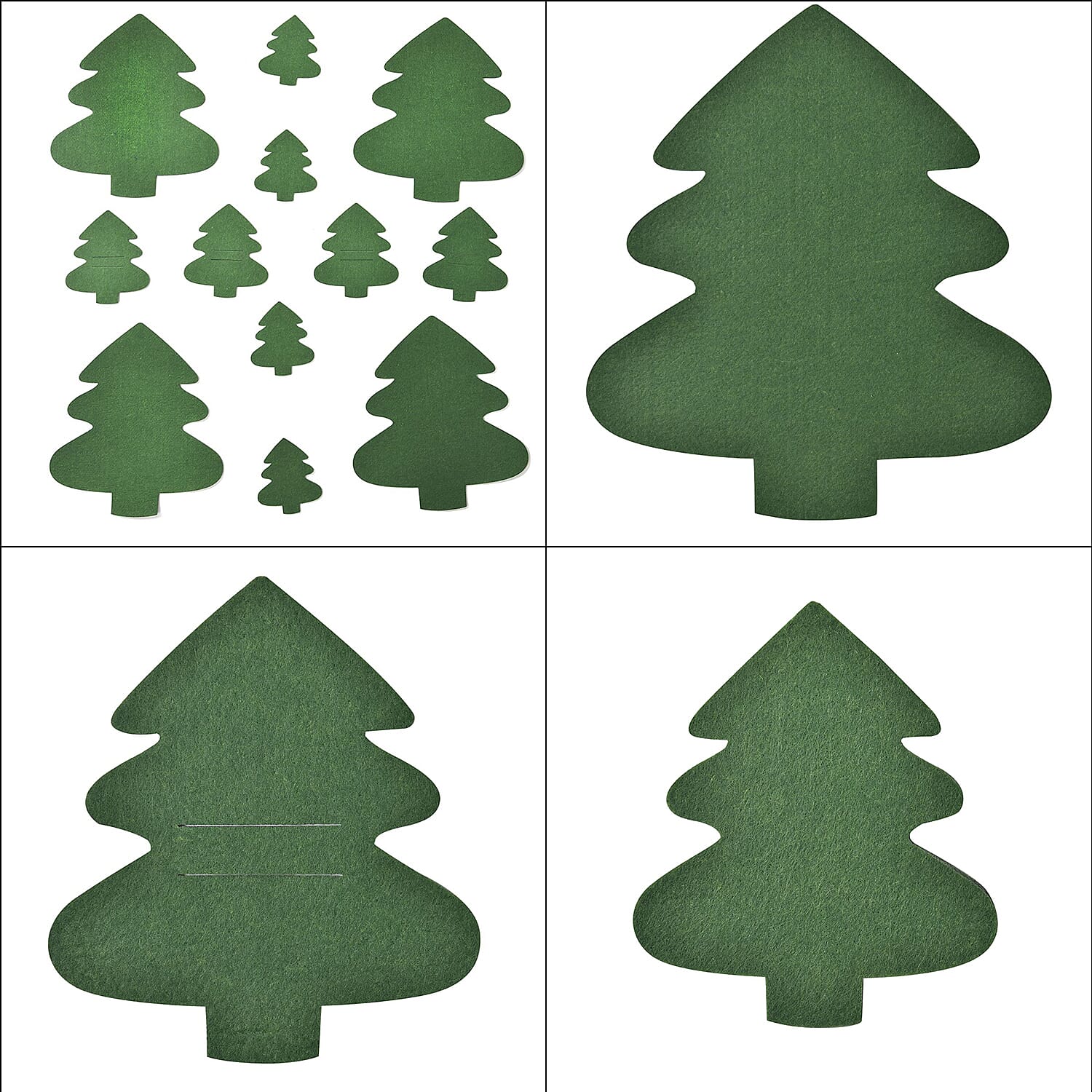 Set of 12 - Cutlery Holder, Placemats and Coaster - Green