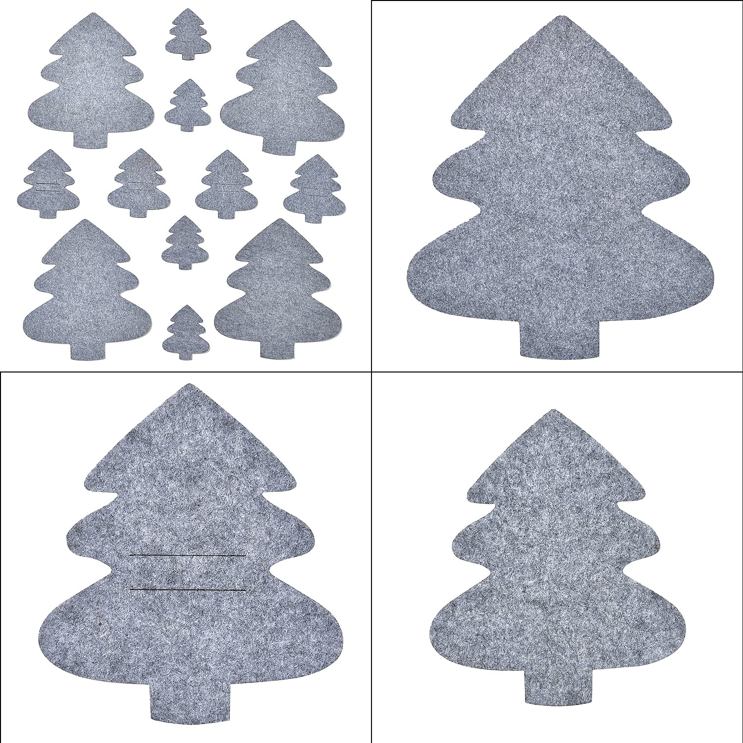 Set of 12 - Cutlery Holder, Placemats and Coaster - Grey