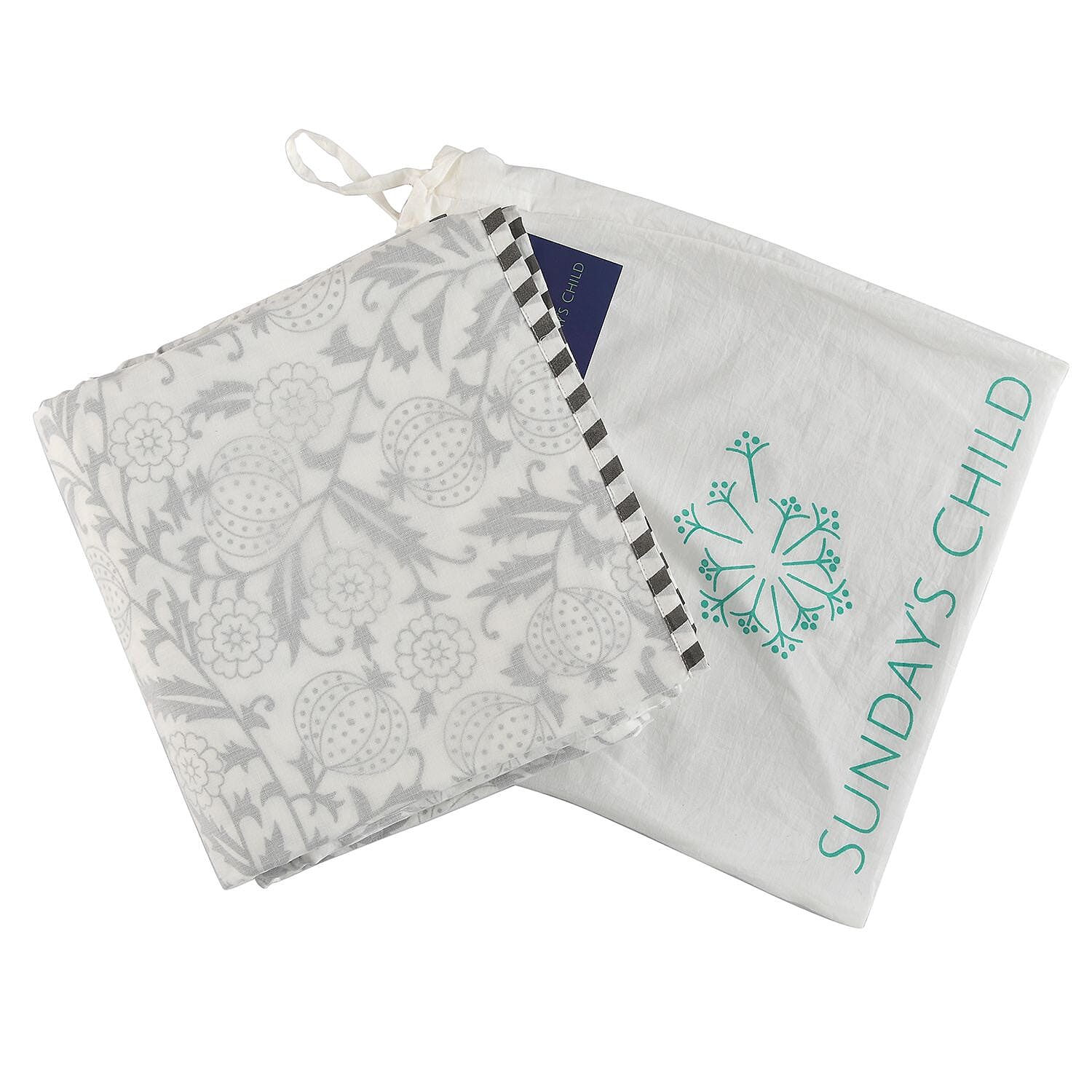 100% Cotton 3 Layered Temperature Regulating Hand Block Printed All Season Duvet (Size 200X200 Cm) - Grey