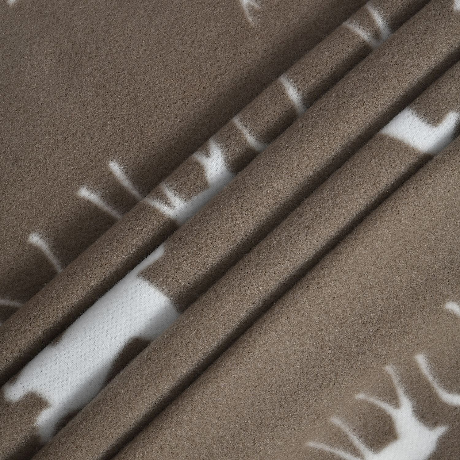 Soft Deer Pattern Fleece Blanket - Coffee
