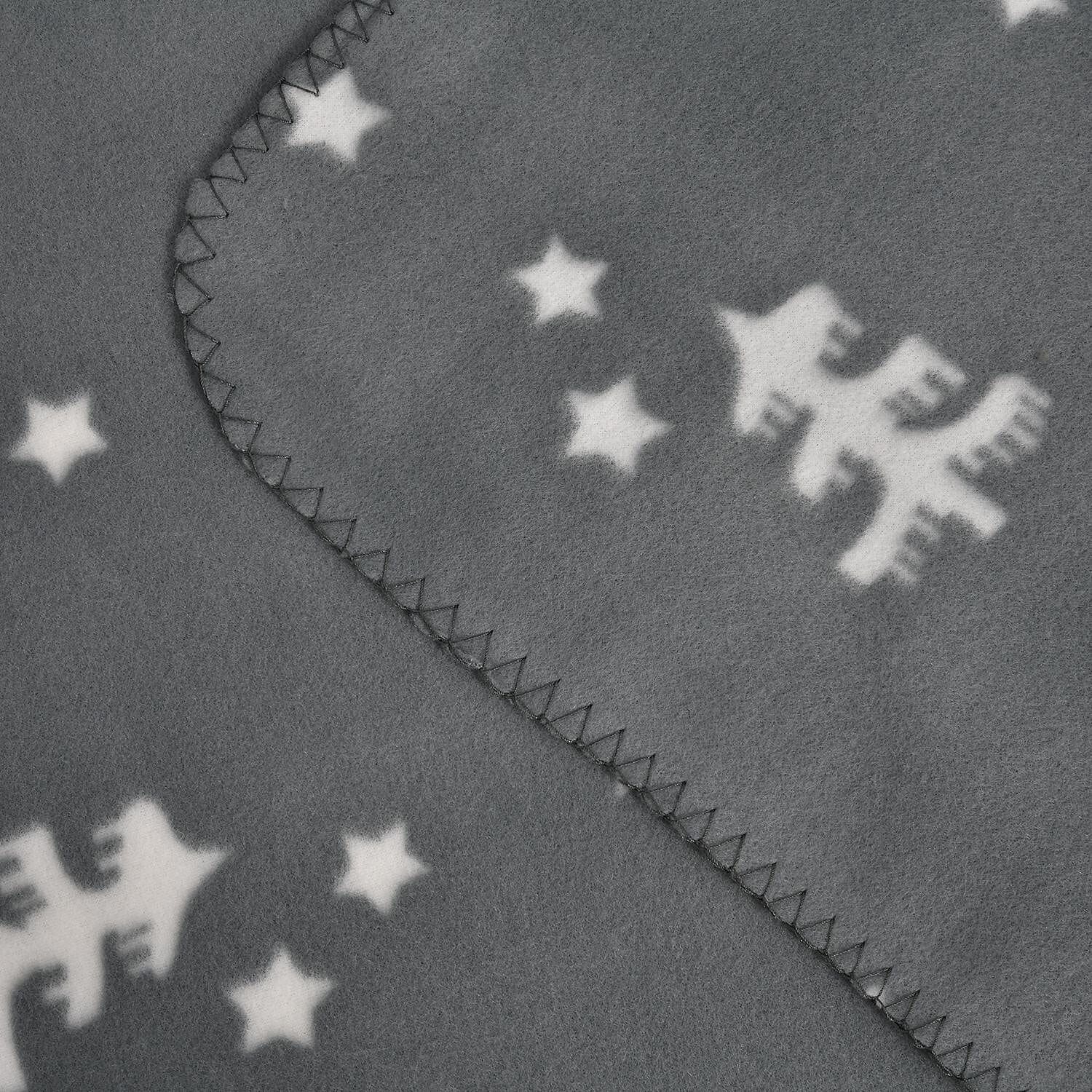 Soft Christmas Tree Pattern Fleece Blanket (Size 170x130 Cm) - Grey