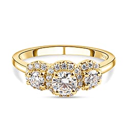 TRIPLE SPARKLE MOISSANITE HALO RING