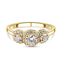 TRIPLE SPARKLE MOISSANITE HALO RING