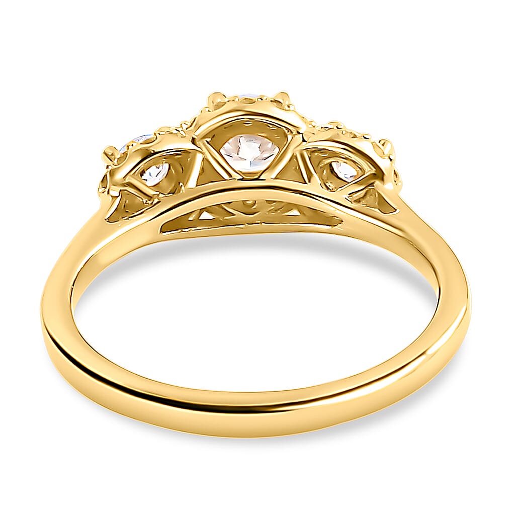 TRIPLE SPARKLE MOISSANITE HALO RING