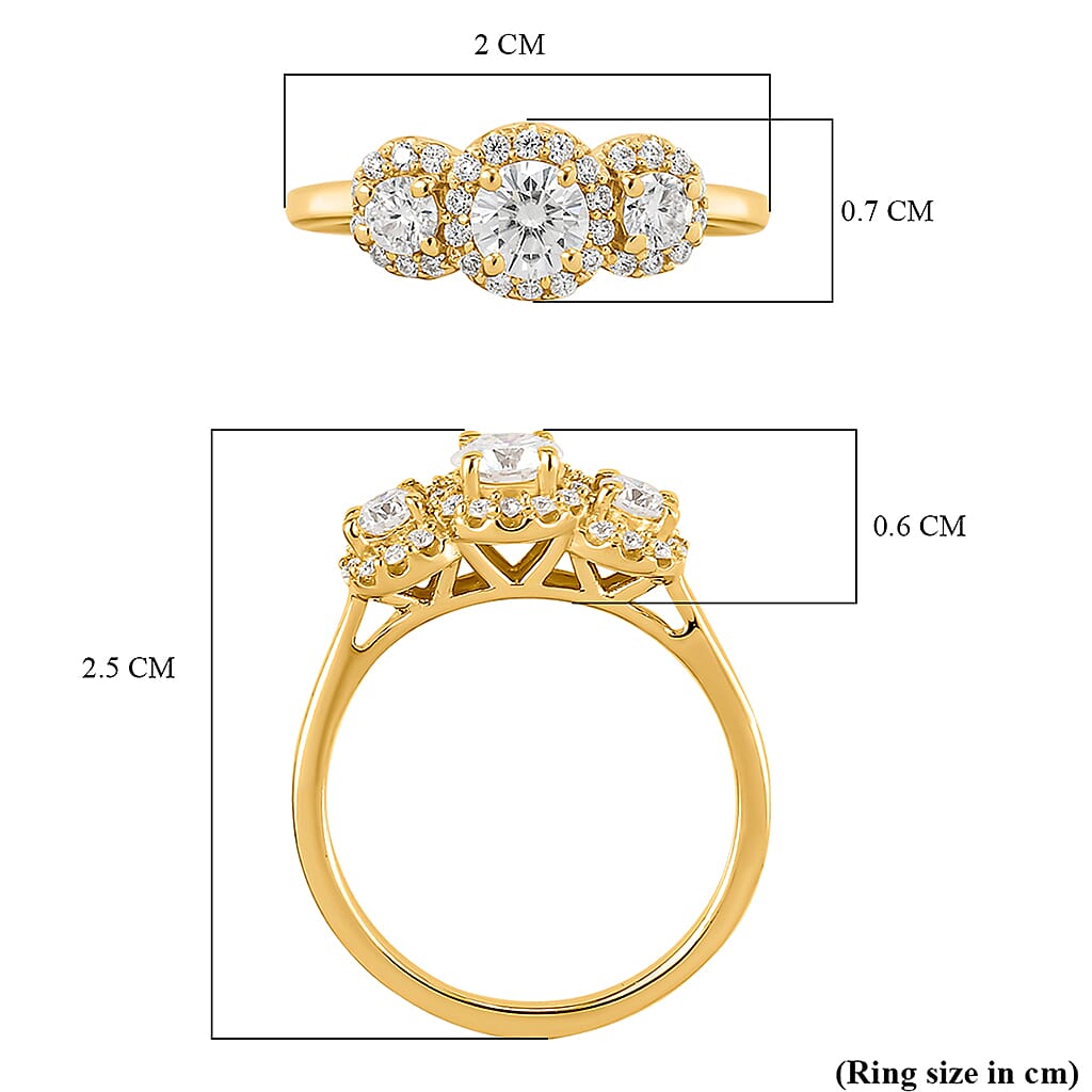 TRIPLE SPARKLE MOISSANITE HALO RING