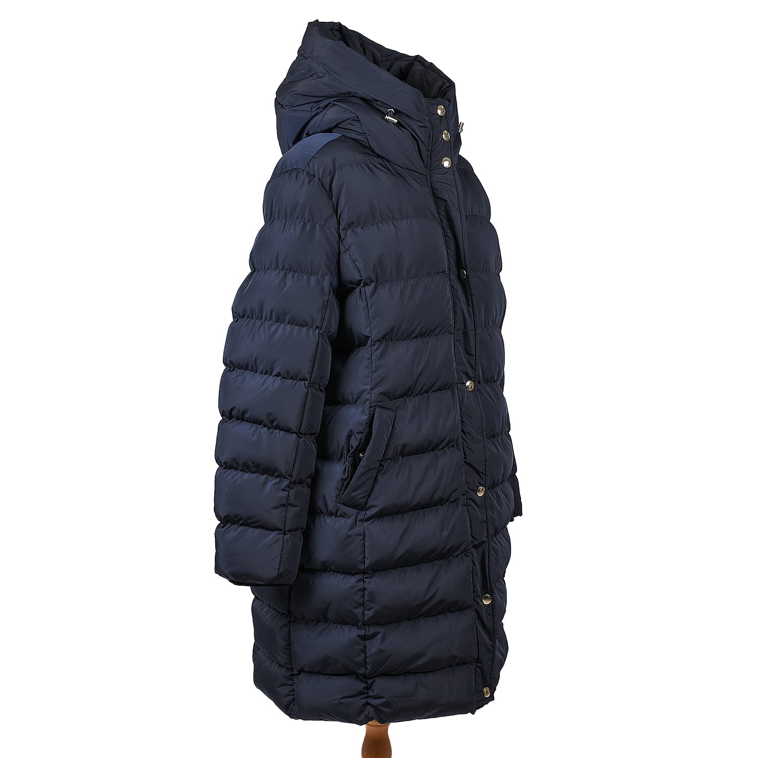 Nova of London Curve Longline Puffer Jacket - Navy