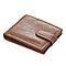 100% Genuine Leather RFID Protected Bi-Fold Mens Wallet (Size 4x3 Cm) - Cognac