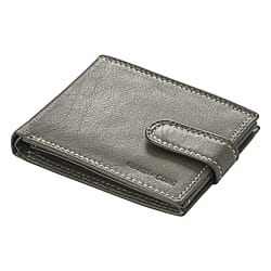 100% Genuine Leather RFID Protected Bi-Fold Mens Wallet - Taupe