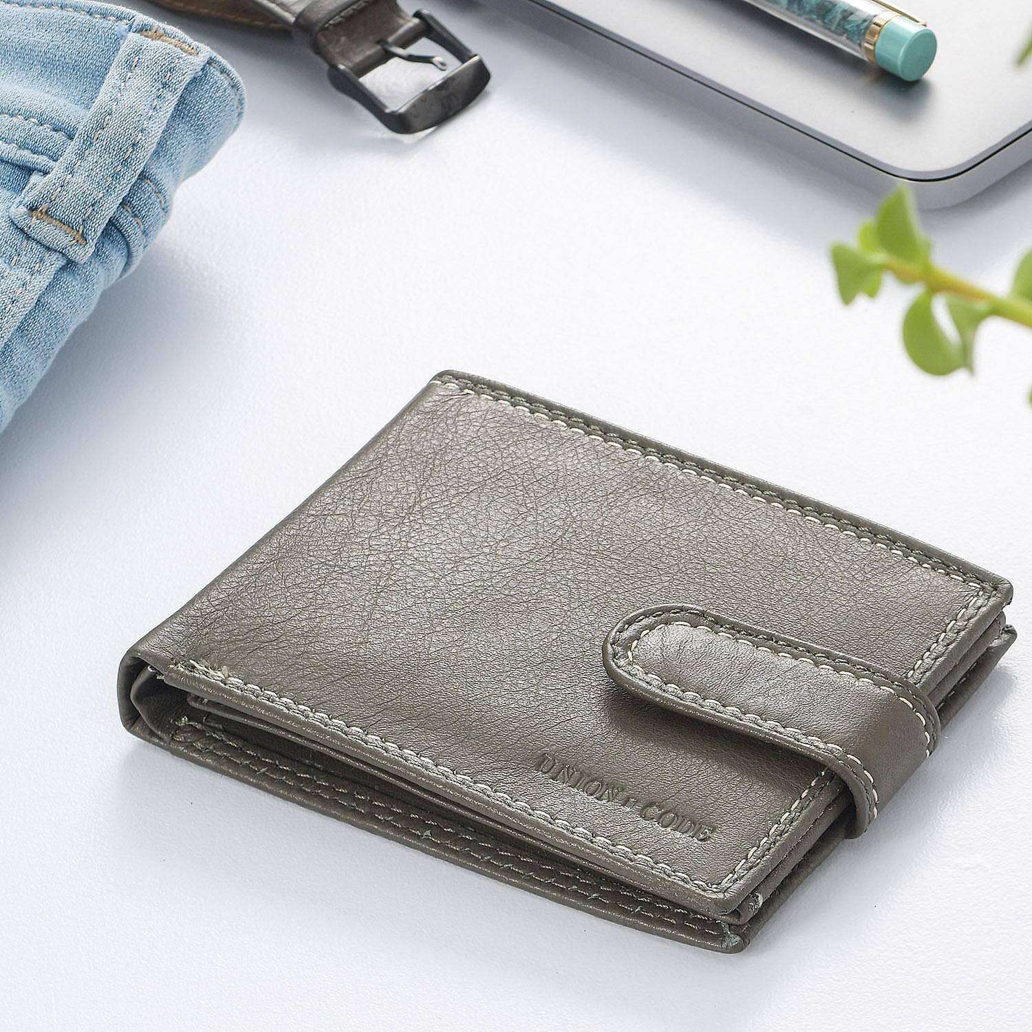 100% Genuine Leather RFID Protected Bi-Fold Mens Wallet (Size 4x3 Cm) - Taupe