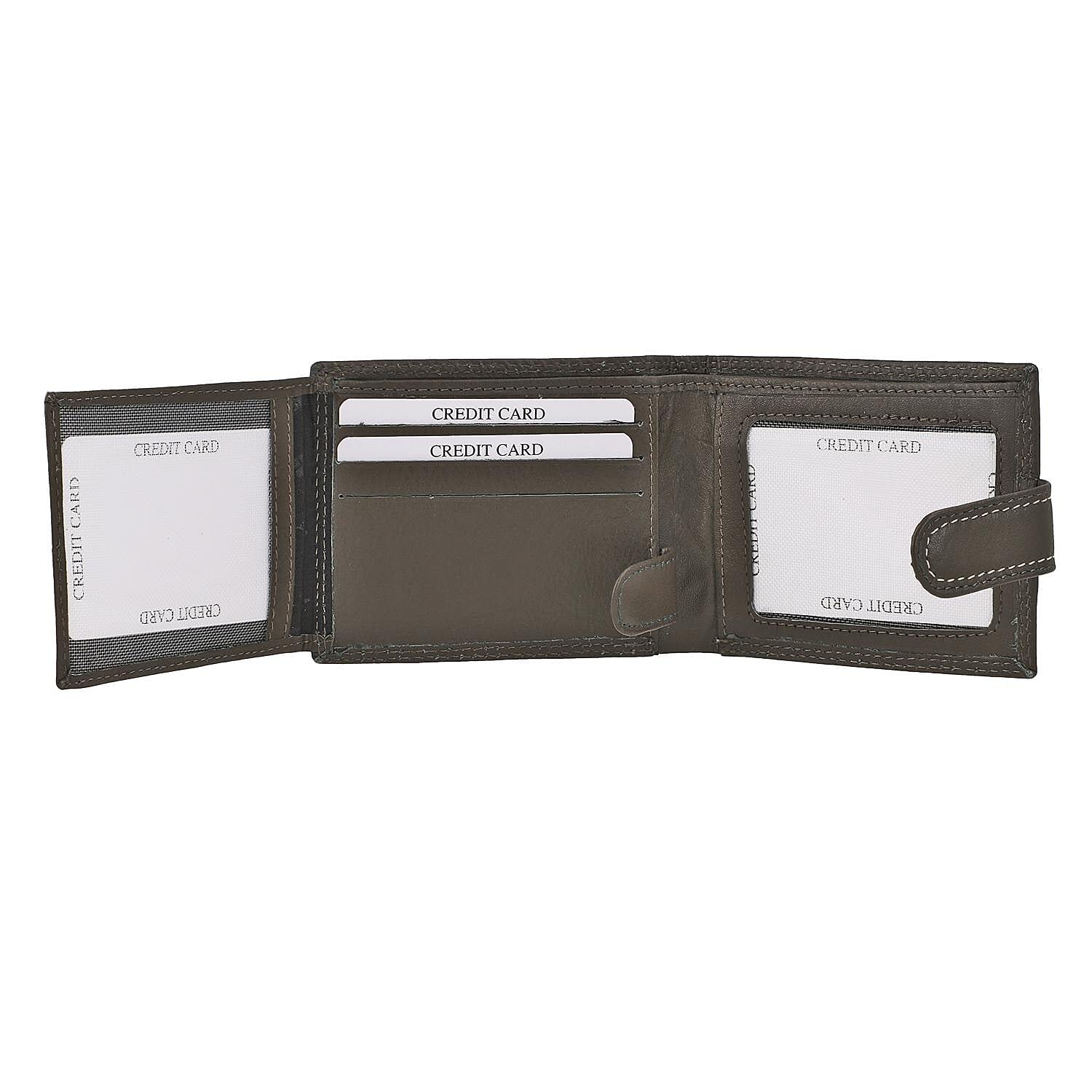 100% Genuine Leather RFID Protected Bi-Fold Mens Wallet (Size 4x3 Cm) - Taupe