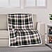  Tjc Square Pattern Double Layer Sherpa Blanket - Black & White