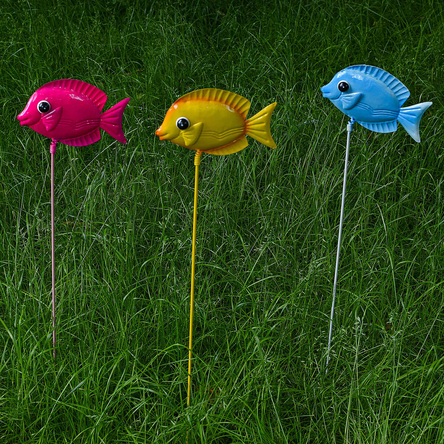 Pack of 6 - Decorative Fish Garden Stake (Size 78x8x8 Cm) - Multi