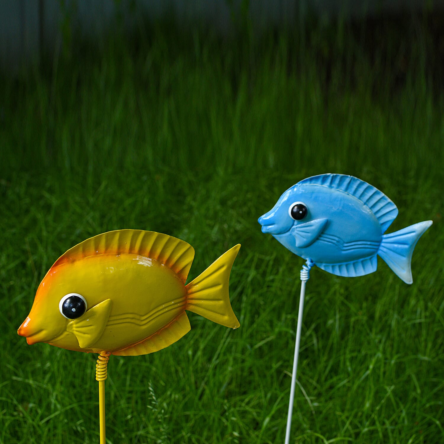 Pack of 6 - Decorative Fish Garden Stake (Size 78x8x8 Cm) - Multi