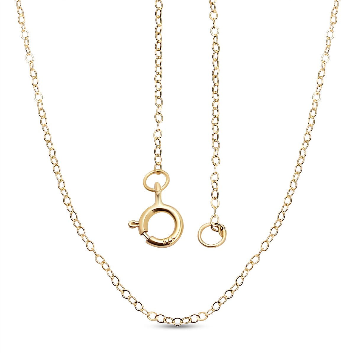 Close Out Deal- 9K Yellow Gold Rolo Chain (Size - 18) with Spring Clasp