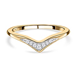 Diamond Wishbone Ring in Sterling Silver