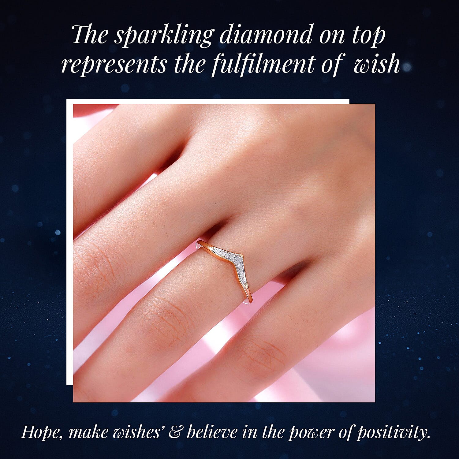 Diamond Wishbone Ring in Sterling Silver