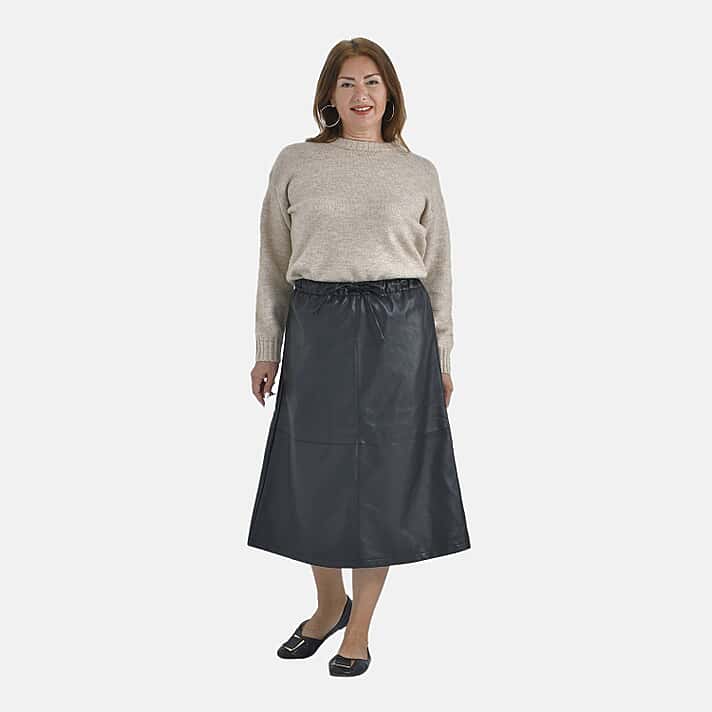 TAMSY Leatherette Skirt - Black