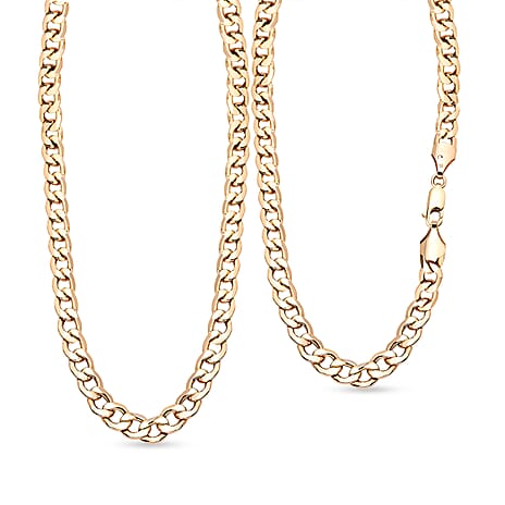 9K Yellow Gold Flat Curb Necklace (Size - 22) with Lobster Clasp, Gold Wt. 20.32 Gms