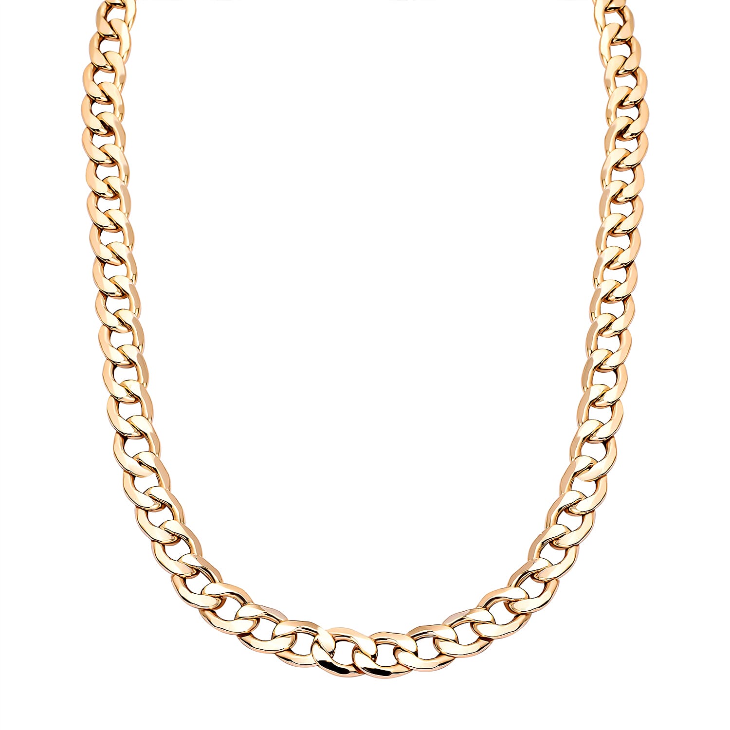 9K Yellow Gold Flat Curb Necklace (Size - 22) with Lobster Clasp, Gold Wt. 20.32 Gms
