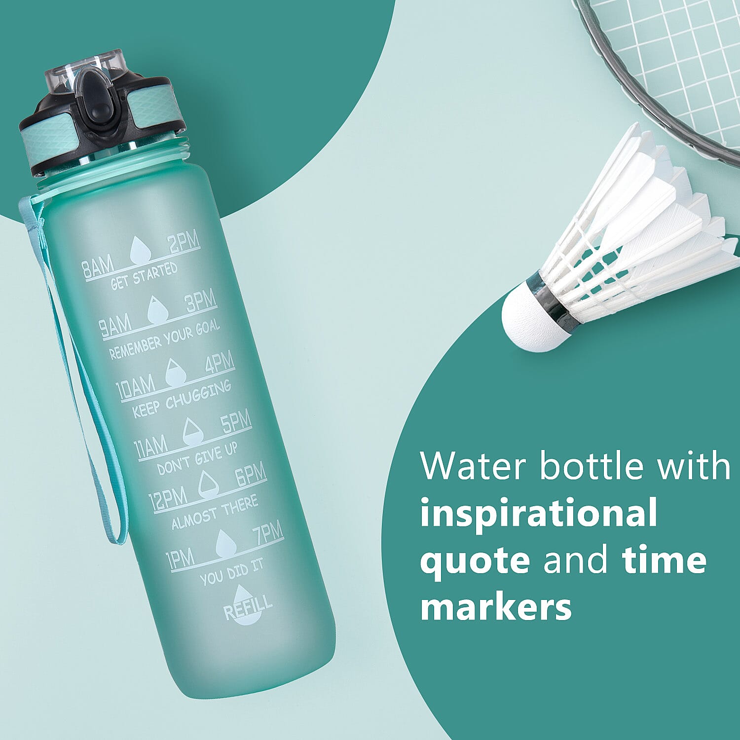 Soul Smart Water Bottle (Size 28x7 Cm) - Green & Black