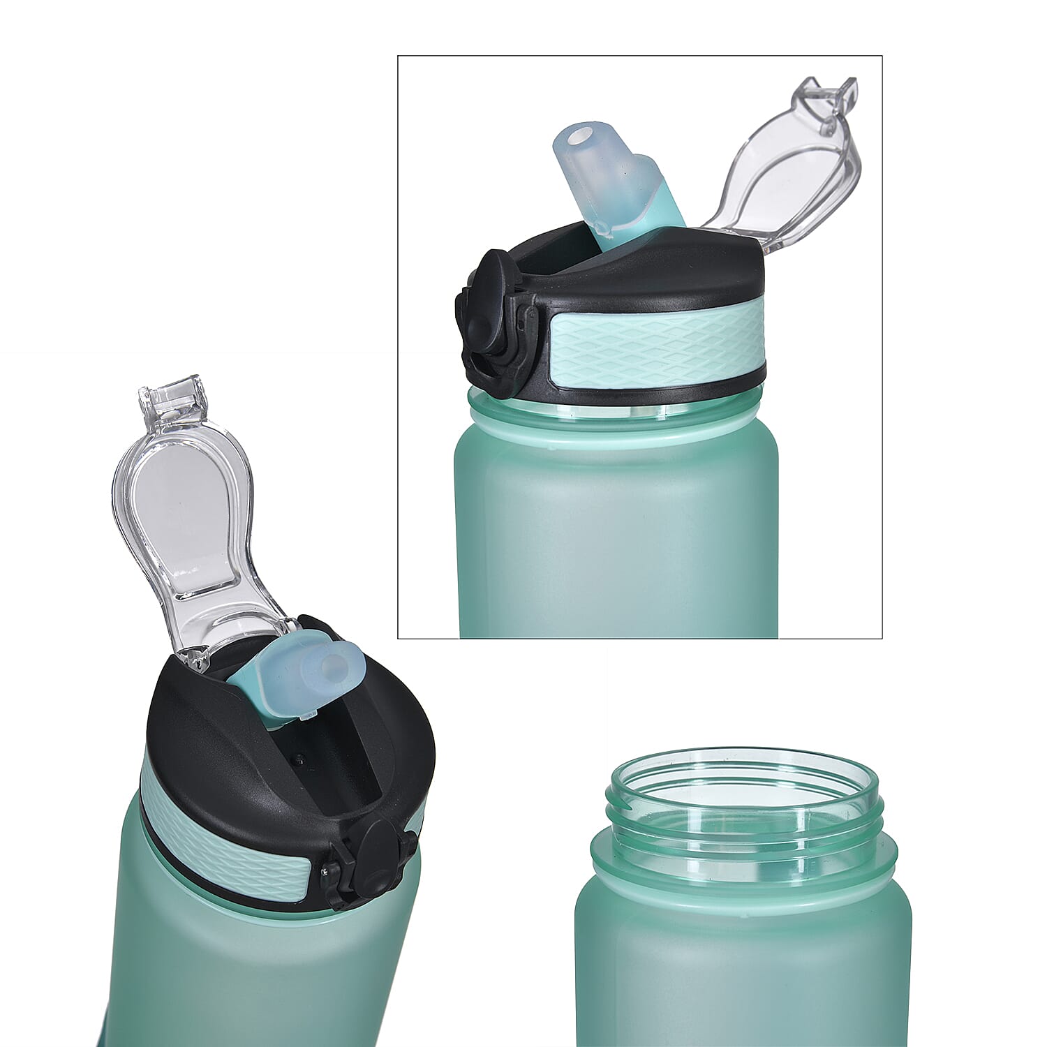 Soul Smart Water Bottle (Size 28x7 Cm) - Green & Black