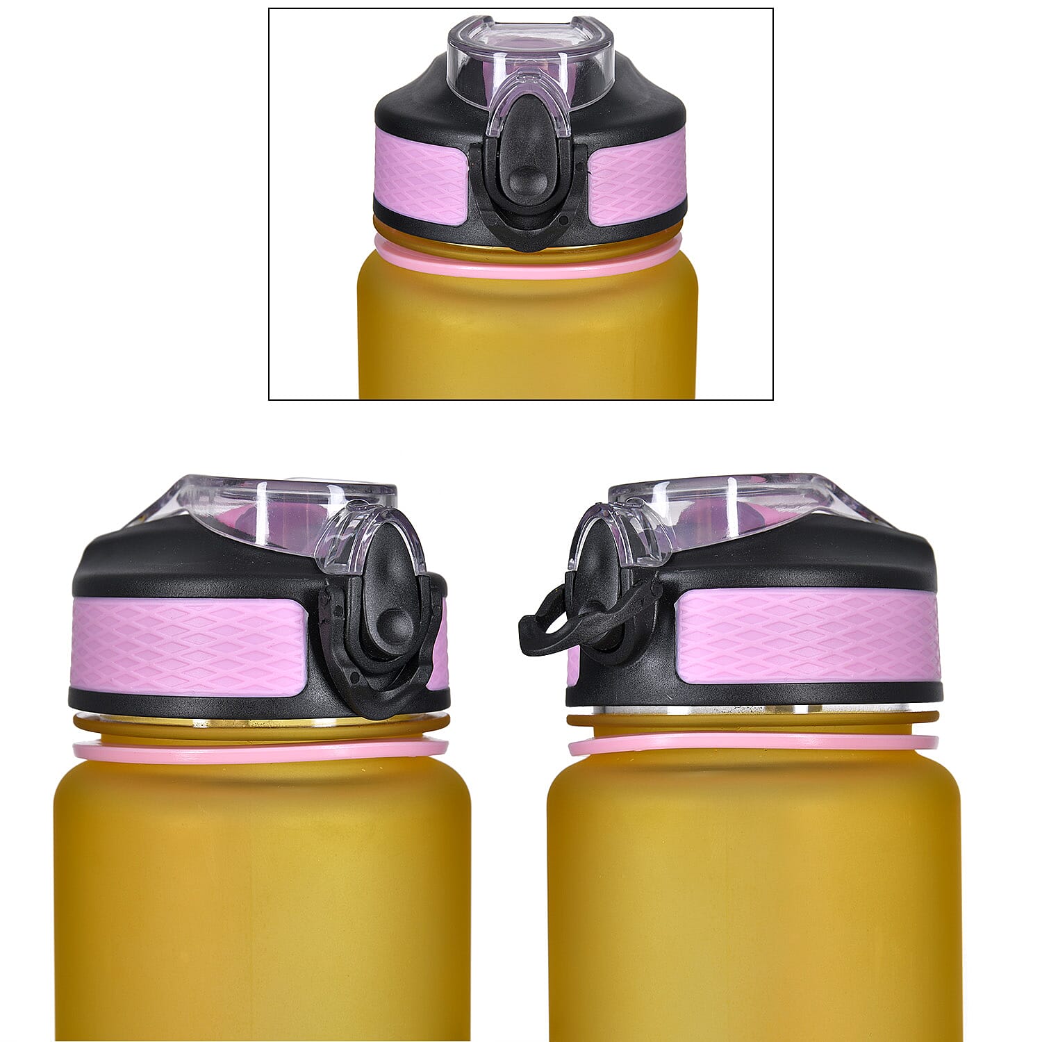 Soul Smart Water Bottle (Size 28x7 Cm) - Yellow & Pink