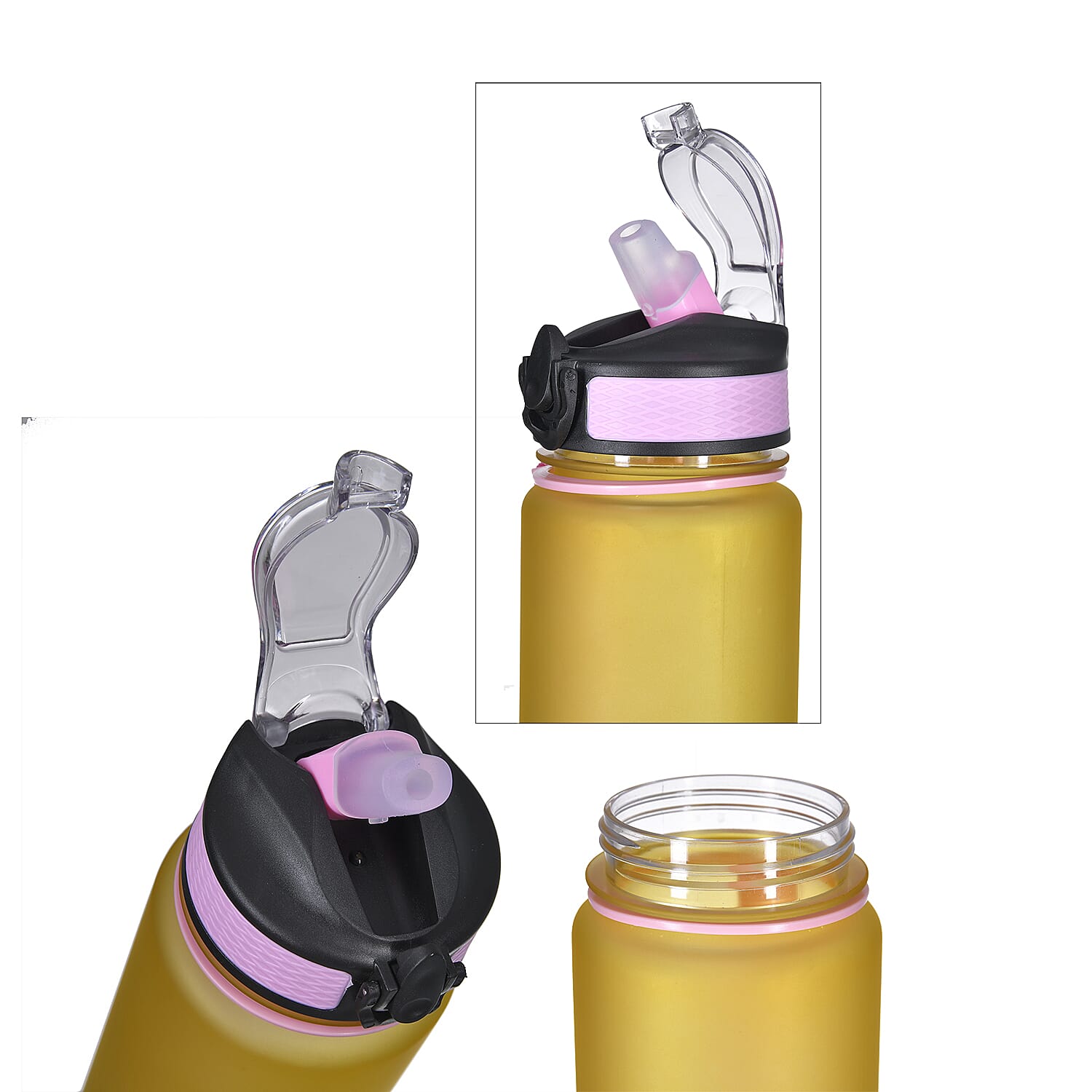 Soul Smart Water Bottle (Size 28x7 Cm) - Yellow & Pink