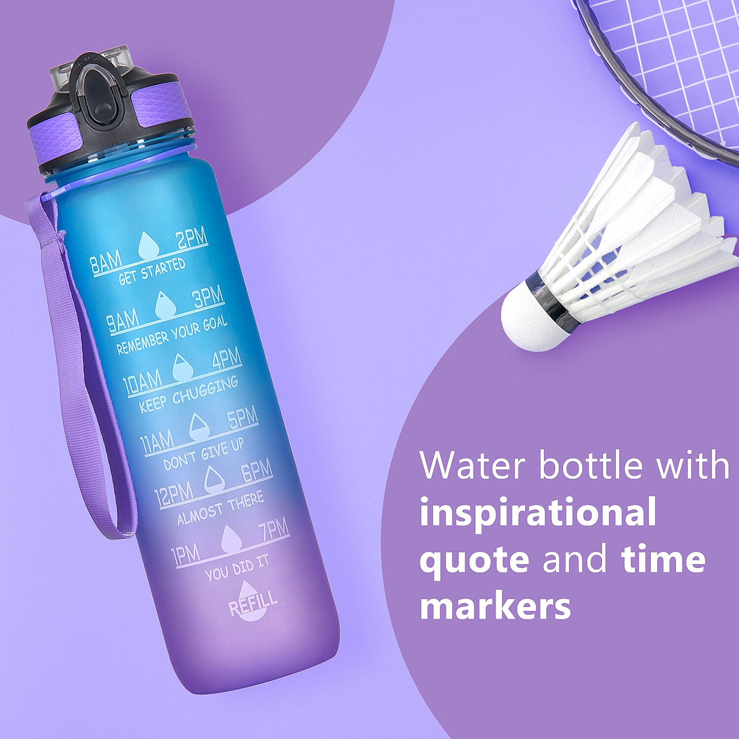 Soul Smart Water Bottle (Size 28x7 Cm) - Purple & Pink