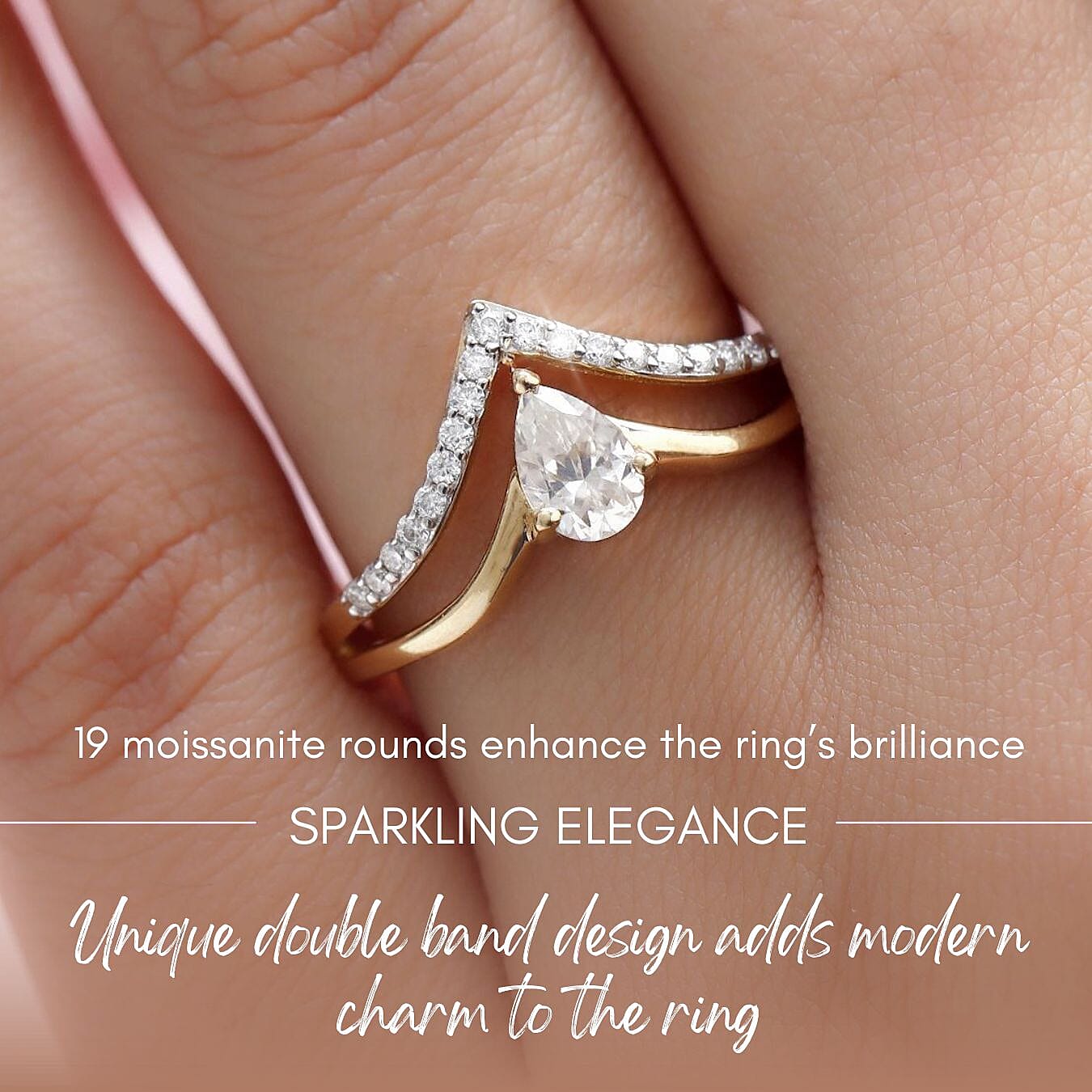 Moissanite Ring in Sterling Silver