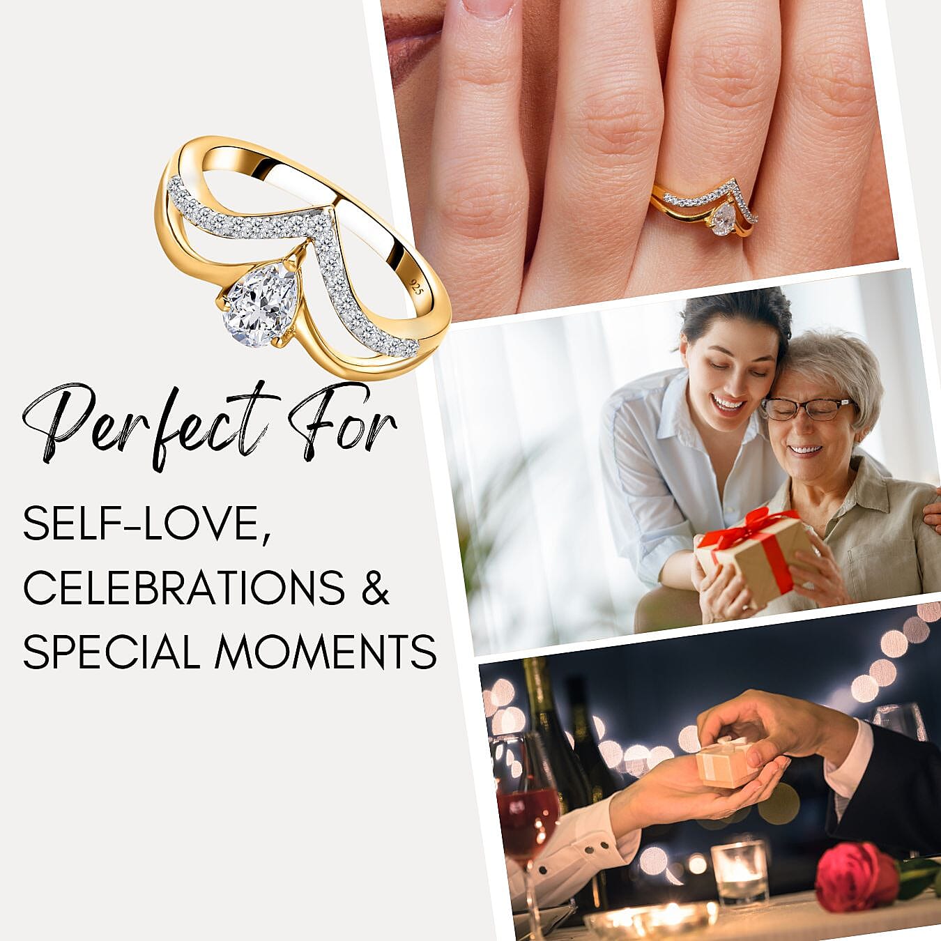 Moissanite Ring in Sterling Silver