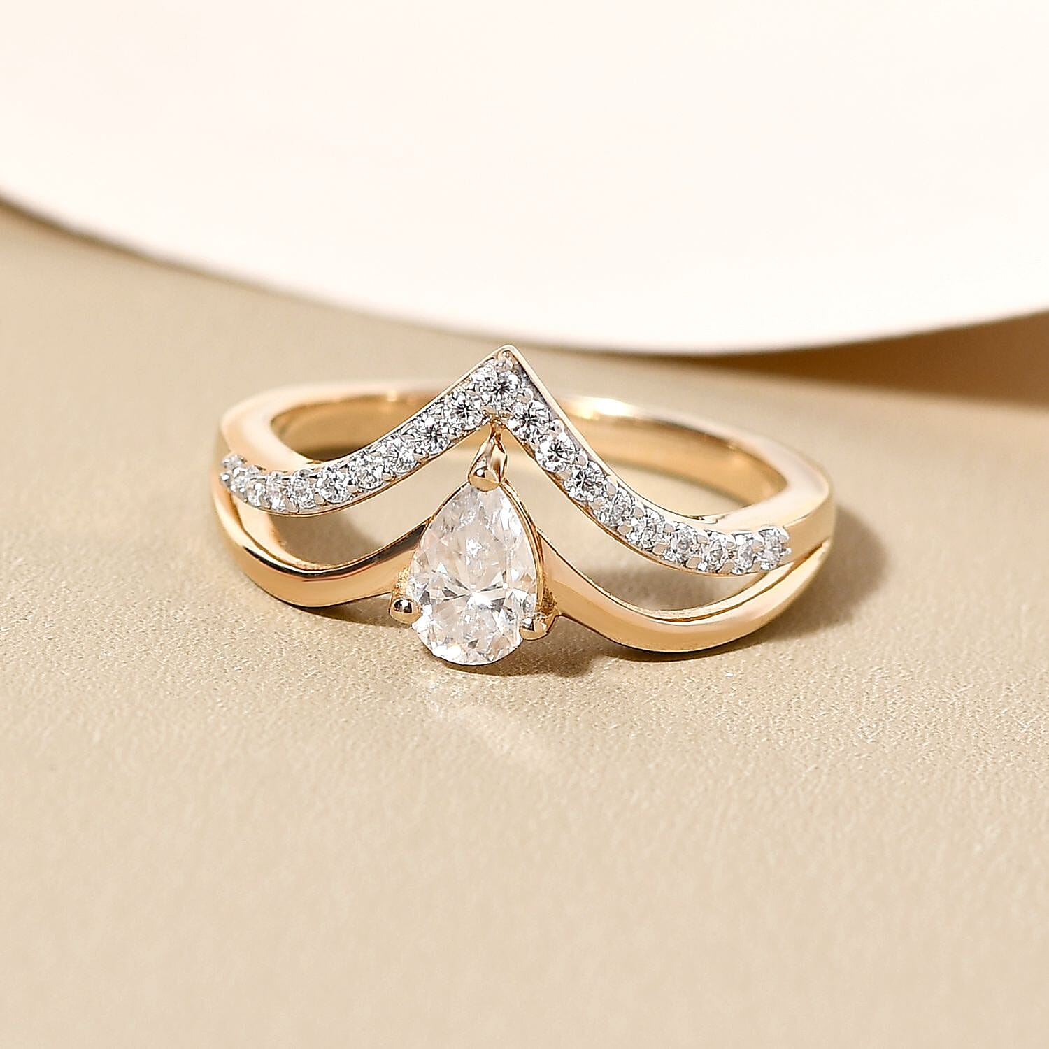 Moissanite Ring in Sterling Silver