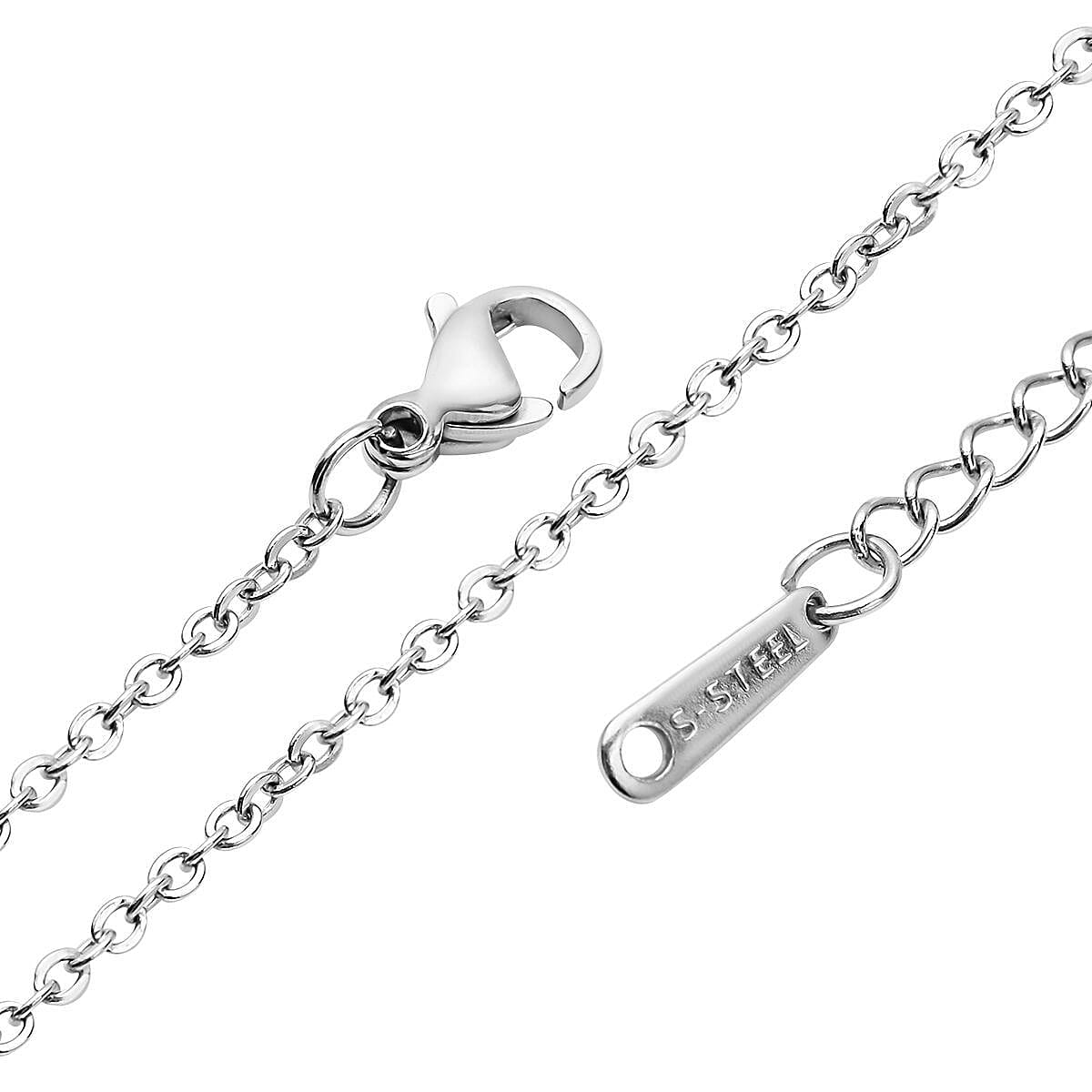 Simulated Mystic Topaz and Simulated Diamond Circle Necklace (Size - 20-2 Inch Ext.) in Silver Tone