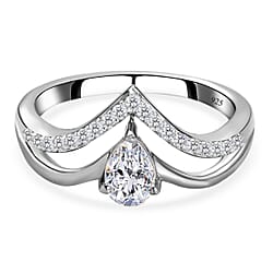 Moissanite Ring in Sterling Silver