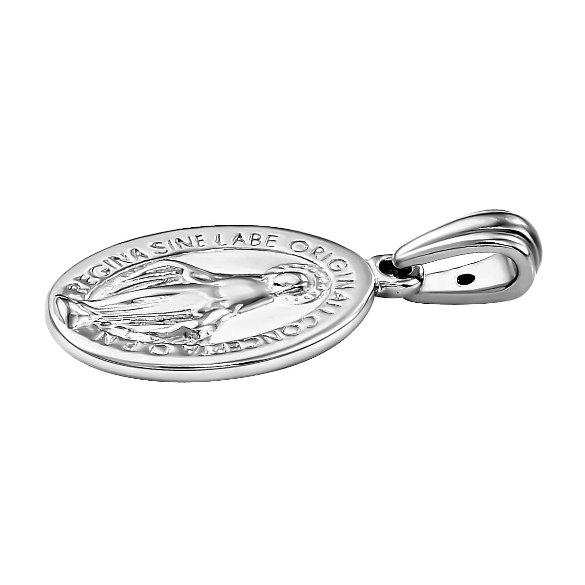 GP - Embossed Miraculous Medal Pendant in Platinum Overlay Sterling Silver