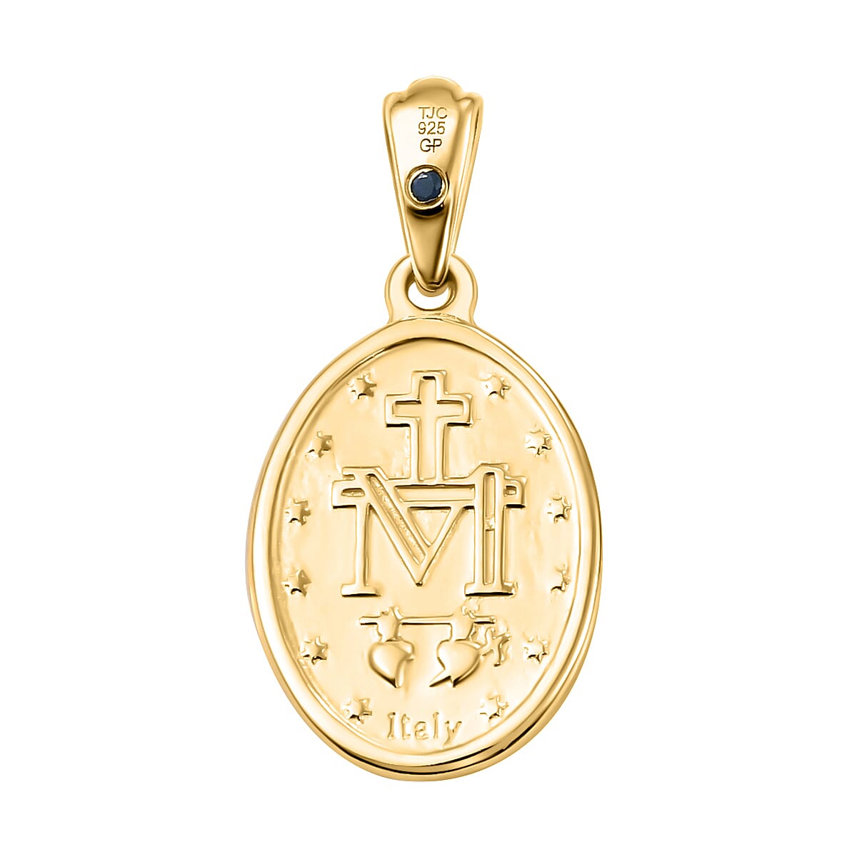 GP - Kanchanaburi Blue Sapphire Pendant in 18K Vermeil Yellow Gold Sterling Silver