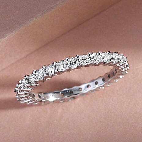 9K White Gold Moissanite Full Eternity Ring