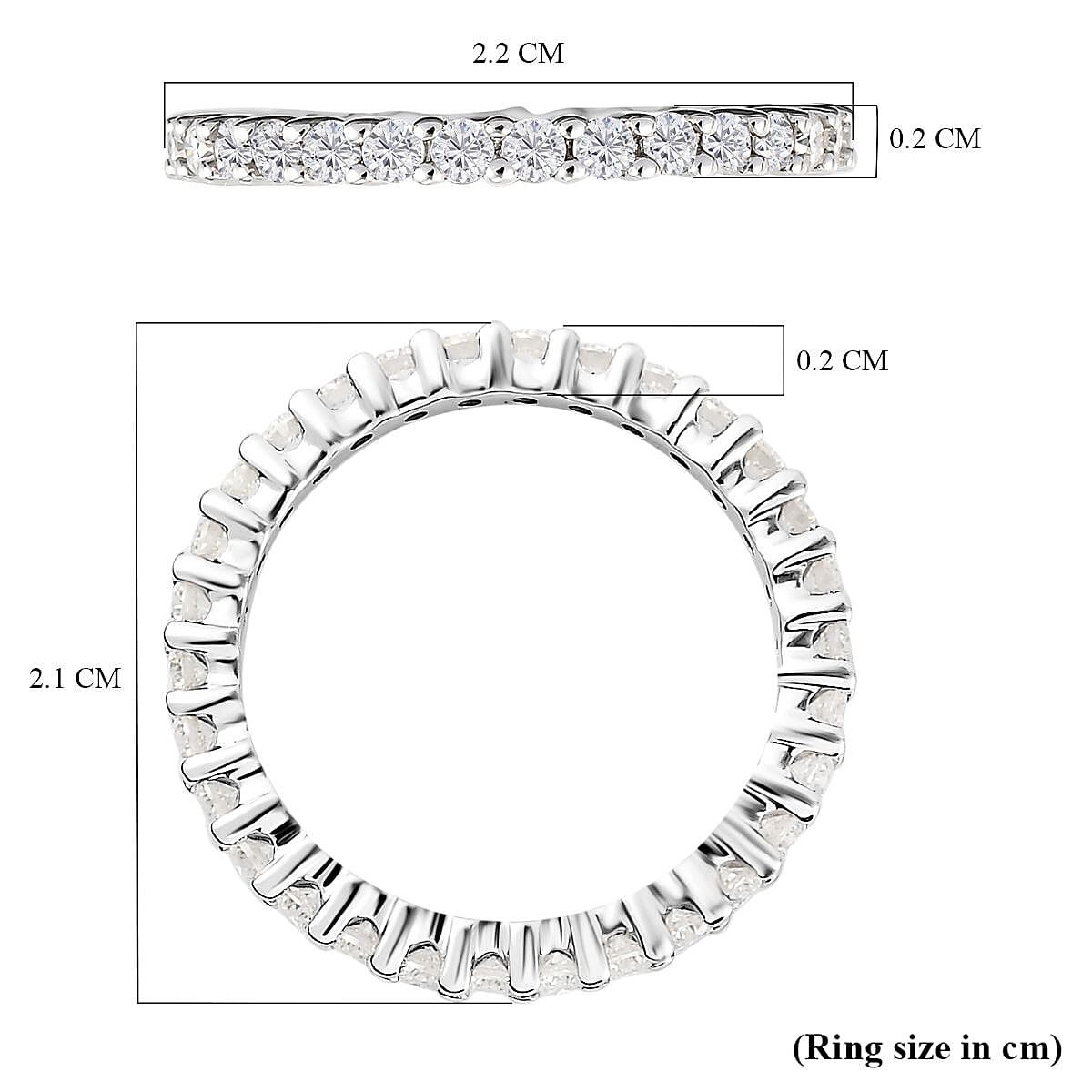 9K Gold Moissanite Full Eternity Band Ring