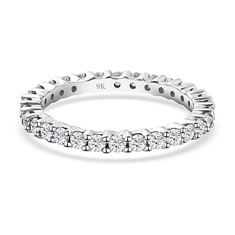 9K White Gold Moissanite Full Eternity Ring